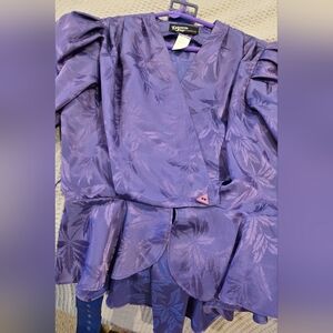 💋💜 Dawn Joy Fashions Lavish Purple Leaf Pattern Women's Wedding Skirt Set 9/10